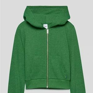 TNA cropped waffle zip up